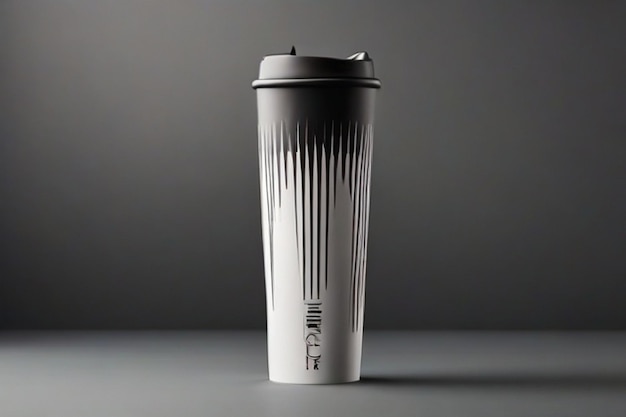 Кофейная пластиковая чашка с высококачественным дизайном упаковки в черно-белых цветах