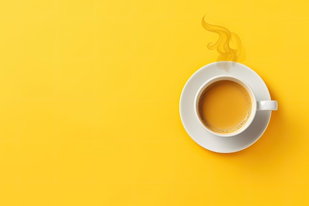 Coffee Poster Advertisement Flayers with good morning text and yellow background room for additiona