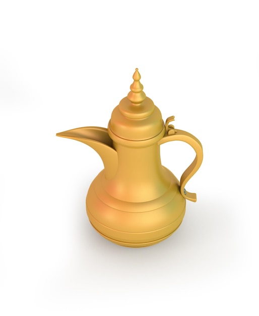 Coffee Pot Side View With White Background