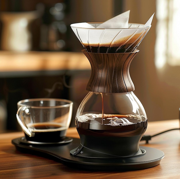 coffee pour over with cup of coffe