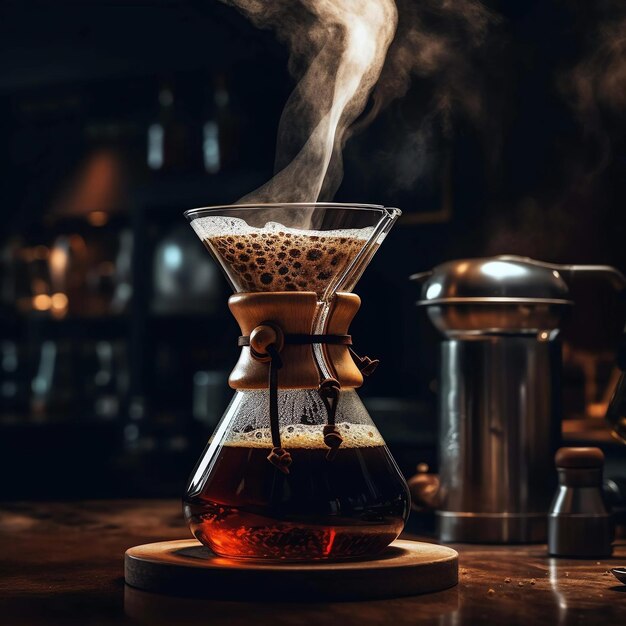 заливка кофе в кофеварку Chemex