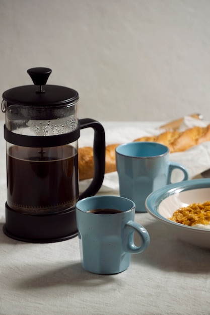 Foto concetto di preparazione del caffè ancora in vita