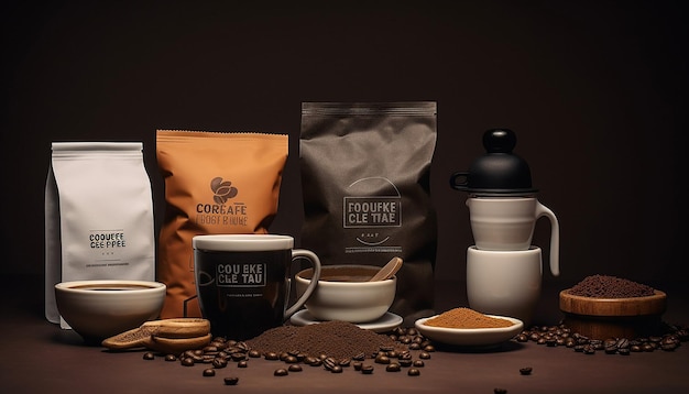 Photo coffee product mockup