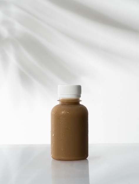 Photo coffee product on plastic bottle