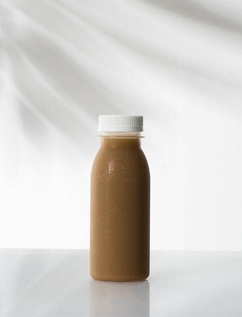 Coffee product on plastic bottle