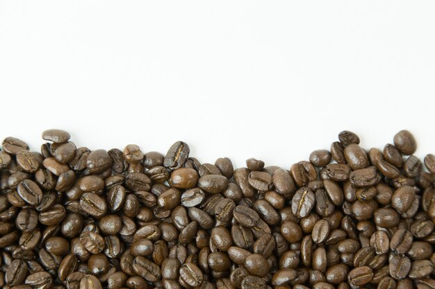 The coffee roast beans premium on white background.