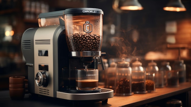 Coffee Roaster Filled With Coffee Beans