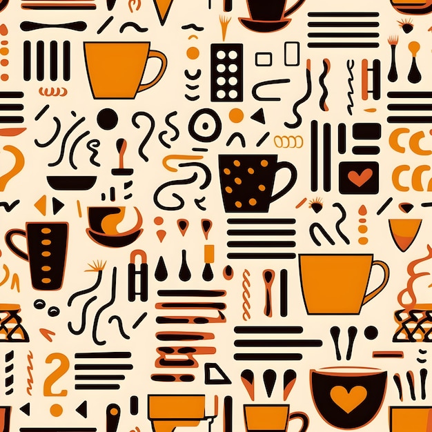 Photo coffee seamless pattern