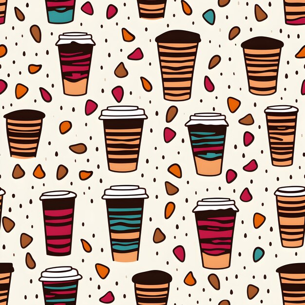 Photo coffee seamless pattern