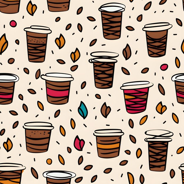 Photo coffee seamless pattern