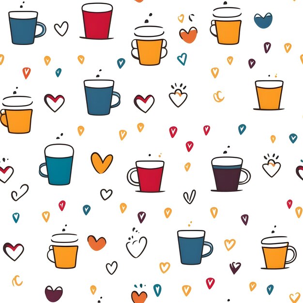 Photo coffee seamless pattern