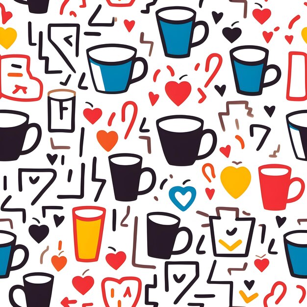 Photo coffee seamless pattern