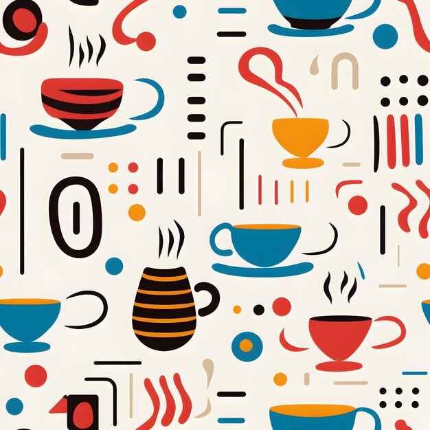 Photo coffee seamless pattern