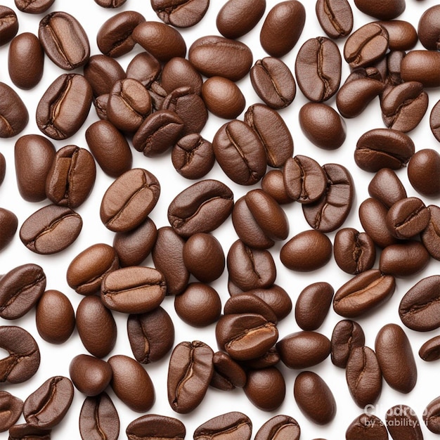 Coffee seds on white background