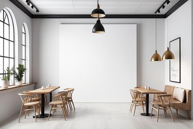 Coffee Shop Branding Scene with Blank White Backgrounds for showcasing your brand identity