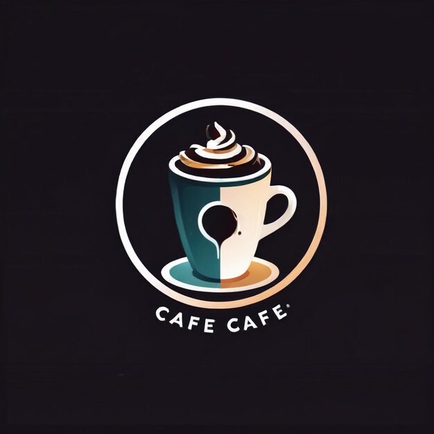 Coffee shop cafe app met koffiekop software logo icoon in platte stijl