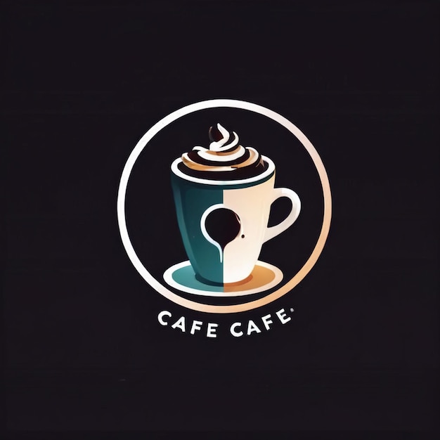 Фото Приложение кафе с логотипом кофейной чашки в плоском стиле