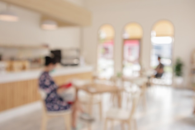 Coffee shop or cafe restaurant interior blur for background