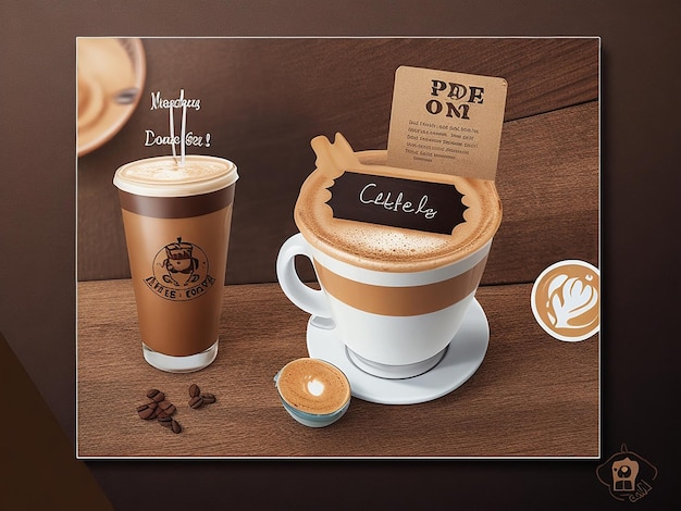 Photo coffee shop drink menu promotion social media instagram post banner template