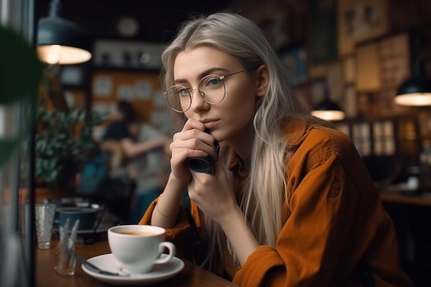 coffee shop girl model