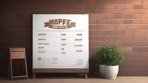 Photo coffee shop menu board