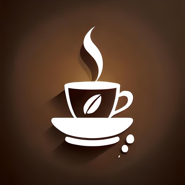 コーヒーショップ ステッカー コーヒーのグラス 2Dロゴ