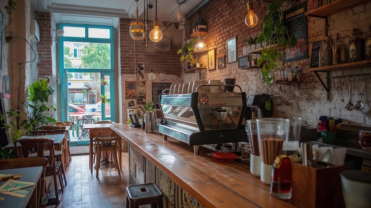 Photo coffee shop with a unique atmosphere