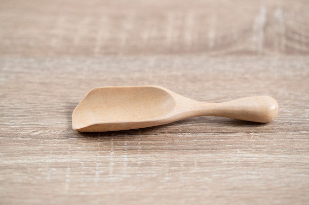 coffee spoon on the brown table