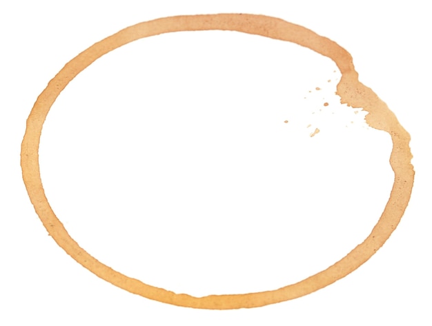 Coffee stain over white background