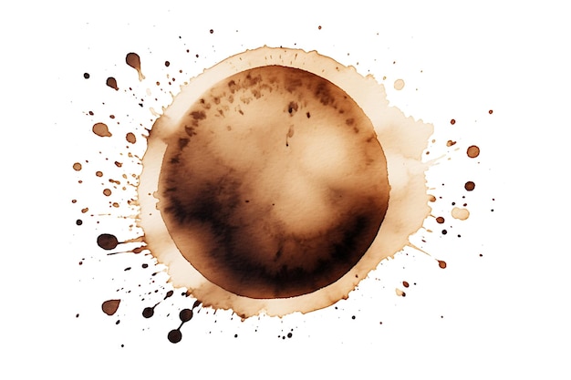 Photo coffee stains isolated on a white backdro
