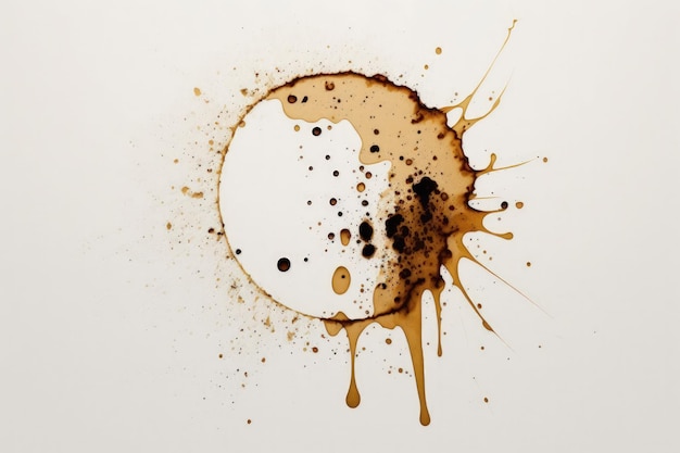 Coffee stains isolated on a white backdrop