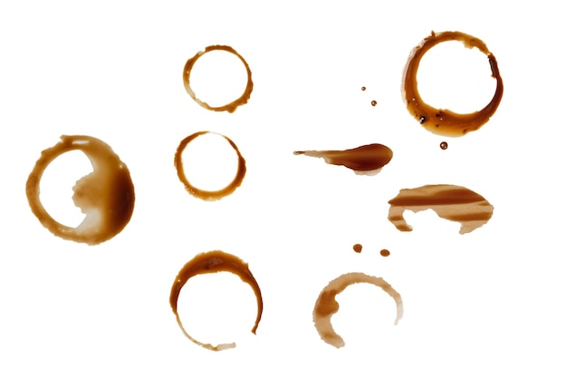 Coffee stains isolated on white background