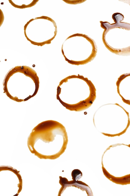 Coffee stains isolated on white background