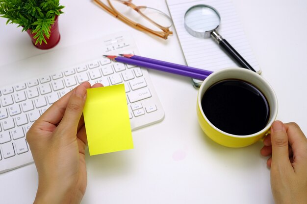 Coffee sticky notes and stationery