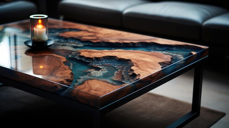 Coffee table close up