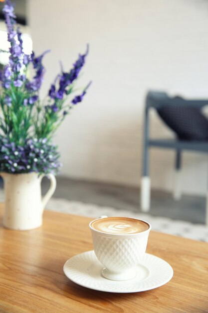 Coffee on table at home