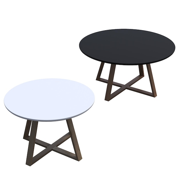 coffee table isolated on white background 3D illustration cg render