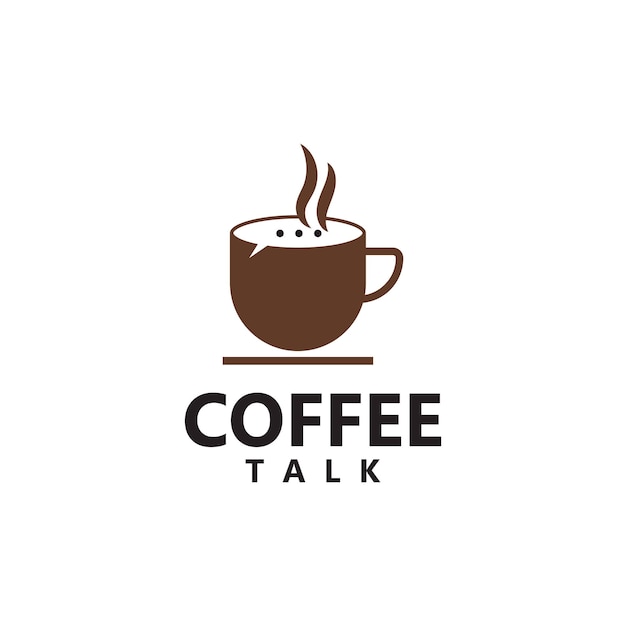 Coffee Talk Vector Logo Template For Coffee Shop Business