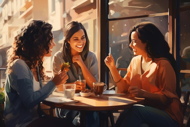 Coffee Talks Empowering Female Bonds and Endless Gossip in the City Cafe