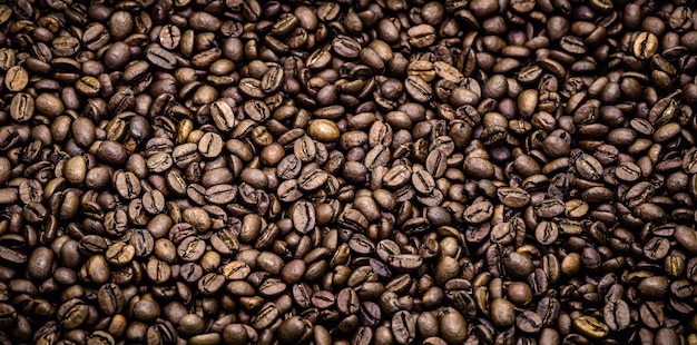 Coffee texture with roasted Brazilian coffee seeds