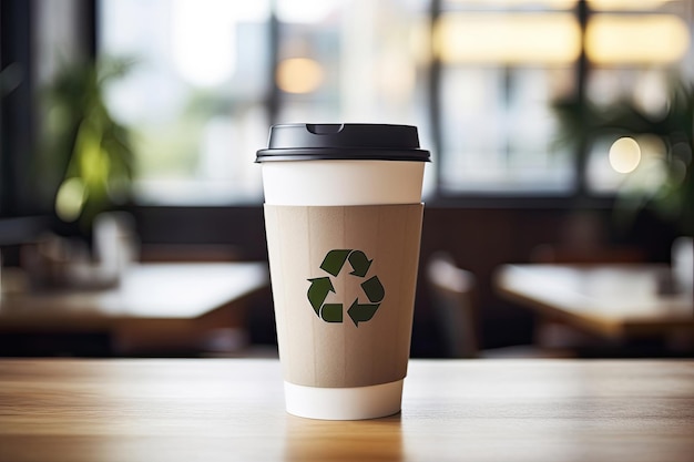 Coffee to go-beker met recycle-symbool Generatieve AI