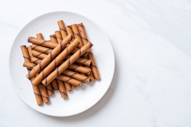 coffee wafer stick roll with cream