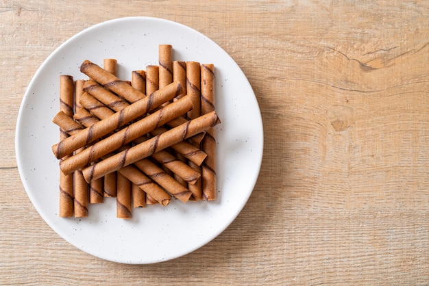 coffee wafer stick roll with cream