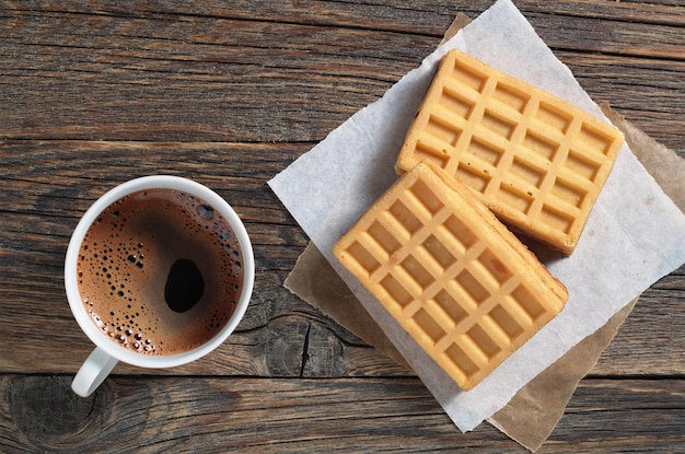 Coffee and waffles