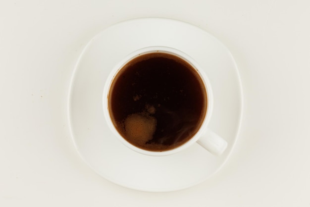 Coffee in a white cup isolate