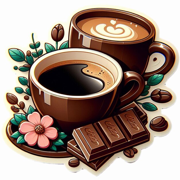 Foto caffè con cioccolato tempo d'amore per i social media modello di progettazione modello di banner post