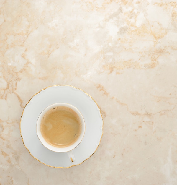 Coffee with milk on a marble