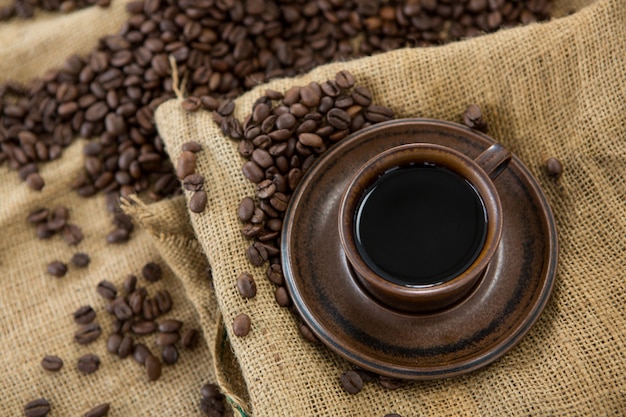 Coffee with roasted coffee beans