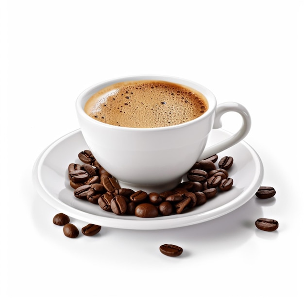 Coffee with white background high quality ultra hd