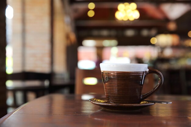 Coffee on wood background